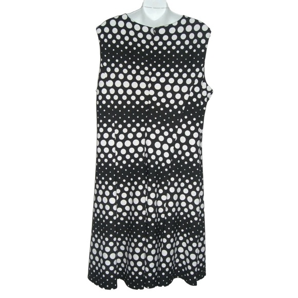 Sandra Darren Dress Black White Polka Dot Plus Size Party Cocktail LBD Sz 16 - Picture 4 of 13